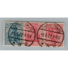 ALEMANIA 1921 ESTAMPILLAS SE-TENANT ZUSAMMENDRUCKE USADAS QUE SON MUCHO MAS ESCASAS MI WK2 RARISIMA 600 EUROS